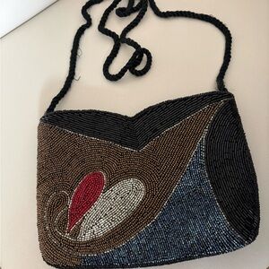 Beaded Heart Design Women's Bag